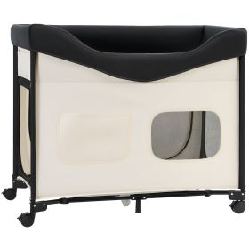 Elevated Lounge Pet Bed, Foldable Bunk Dog Bed with 600D Oxford Cloth and Dutch Velvet, Portable Raised Cot with Wheels, Side Storage Bags