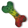 Stoned to da Bone, Cute Stuffed Rasta Leaf Bone Dog Toy, Funny Squeaky Weed Toy, Cool Plush Novelty 420 Gift for for Puppies & Small
