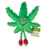 My Name is MJ, Cute Stuffed Parody Marijuana Leaf Dog Toy, Funny Squeaky Weed Toy, Cool Plush Novelty 420 Gift for Puppies & Small