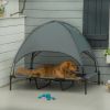 48" x 36" Elevated Portable Dog Cot Cooling Pet Bed with UV Protection Canopy Shade