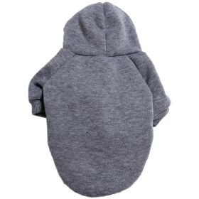 Pet Sweatshirt With Hoodie; Machine Washable Sweater For Dogs Puppies Sweater Clothes Apparel (Color: Grey, size: m)