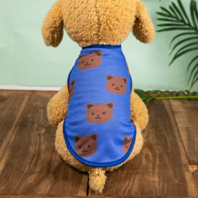 Pet Clothes; Summer New Pet Dog Clothes Thin Vest Bird's Eye Printing; Pet Clothes For Dogs And Cats (Color: Blue, size: m)