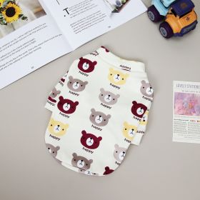 Pet clothes Dog clothes Autumn and winter new cat pet clothes Two leg sweater 22 Happy bear bottoming shirt (colour: 22 Happy Bear Undercoat - Red, size: m)